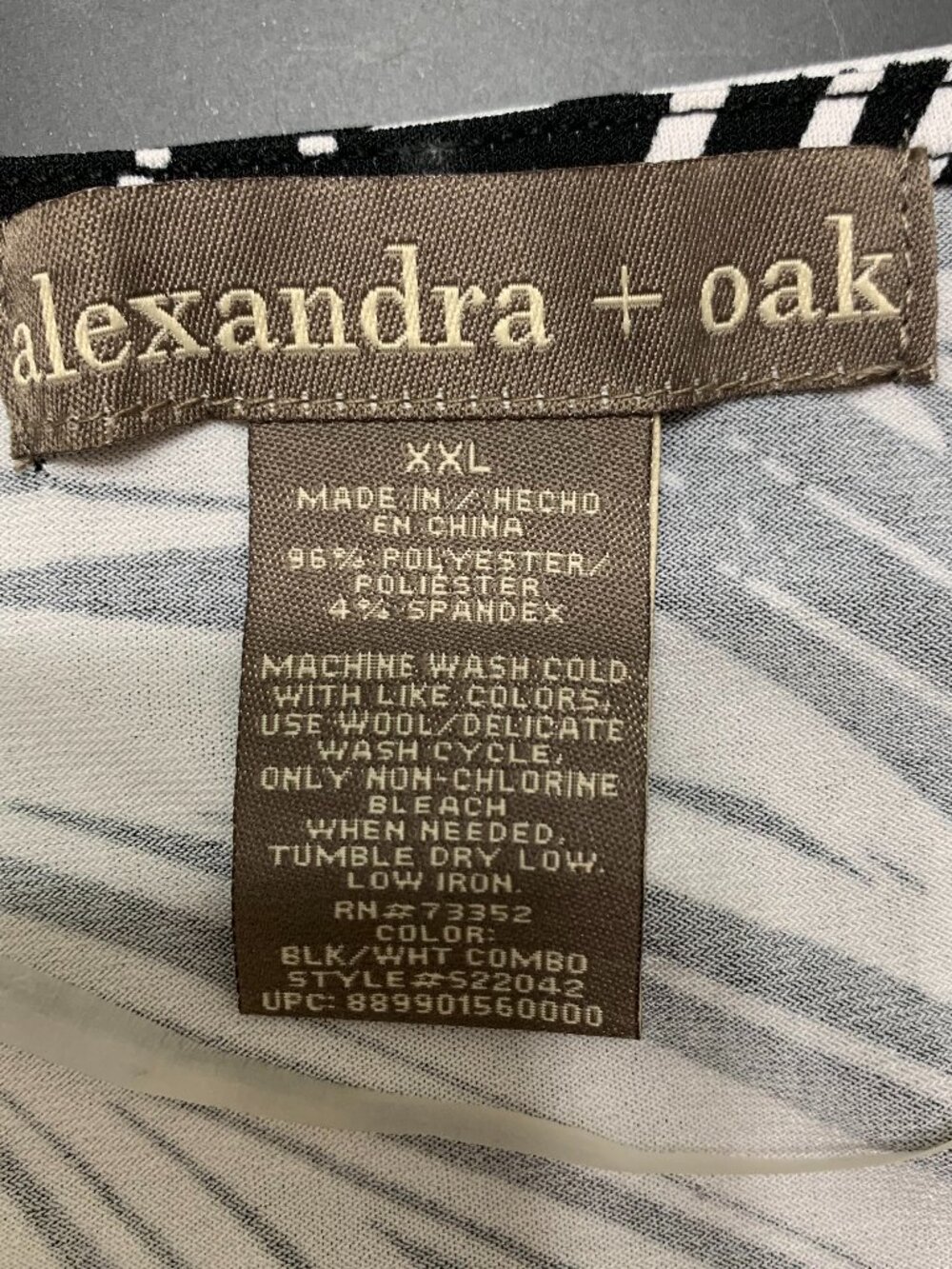 Alexandra + Oak Women's Black and White Stretchy Dress, Size XXL - Picture 4 of 4